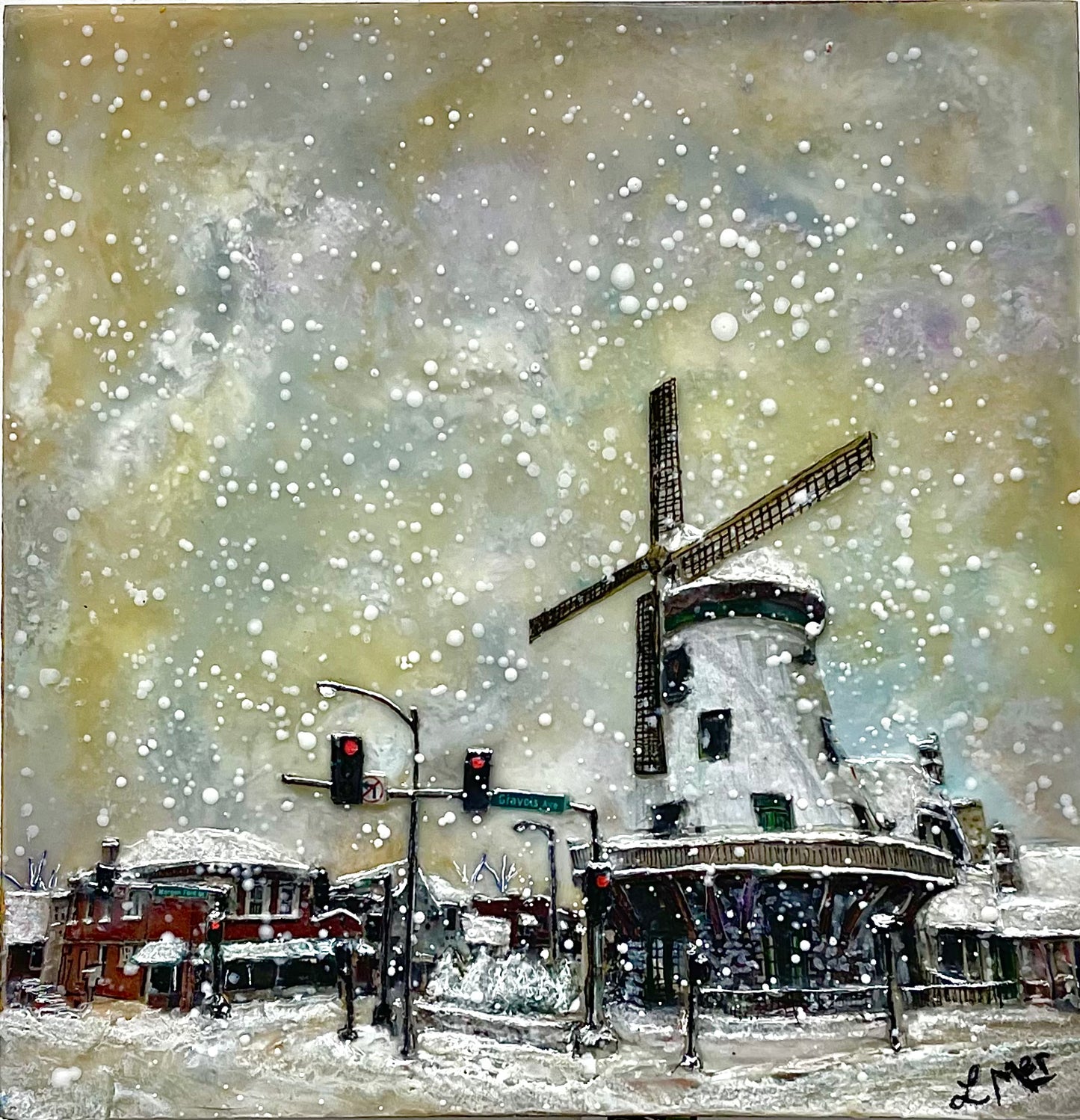 "Snowy St. Louis" Fine Art Print Notecard set with Display Box Frame