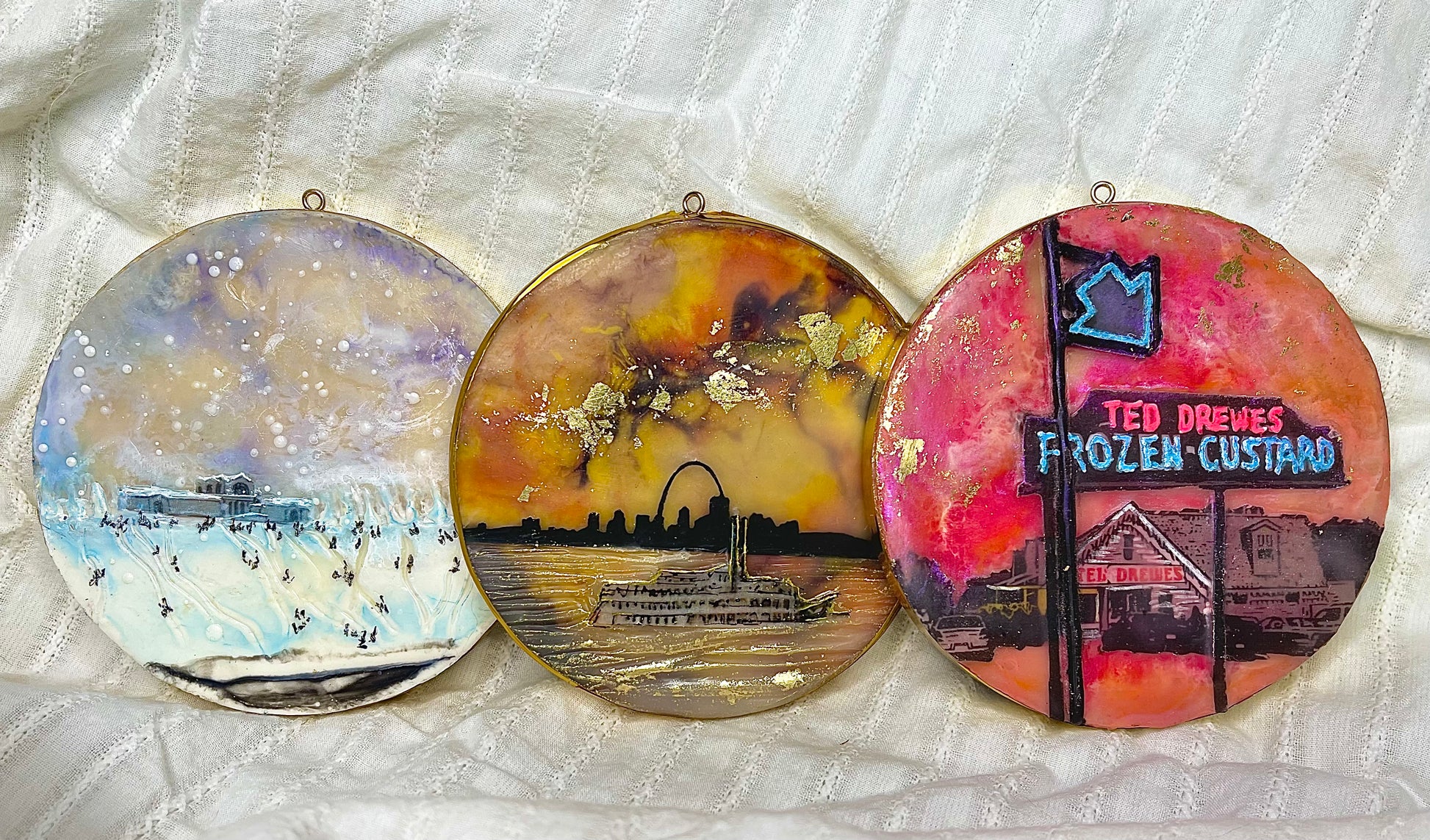 original encaustic wax ornaments